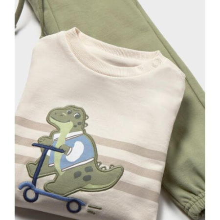 Set 3 piese hanorac cu pantaloni băieți Mayoral, Crem/Verde - 2831-023 [3]