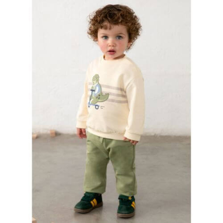 Set 3 piese hanorac cu pantaloni băieți Mayoral, Crem/Verde - 2831-023 [4]