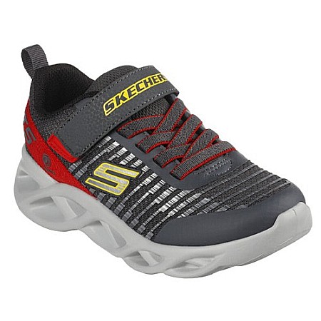 Pantofi copii baieti cu LED din textil Skechers, Gri -  401650L [0]