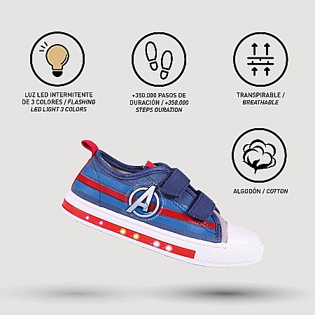 Pantofi copii baieti Avengers cu LED din textil Cerda, Albastru - 2300004712 [3]