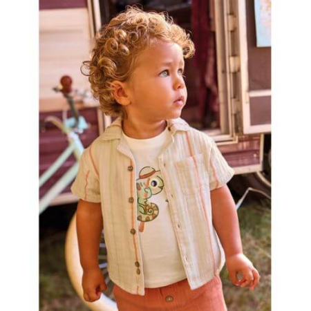 Camasa din bumbac pentru baieti Mayoral, Crem - 1113-25 [3]