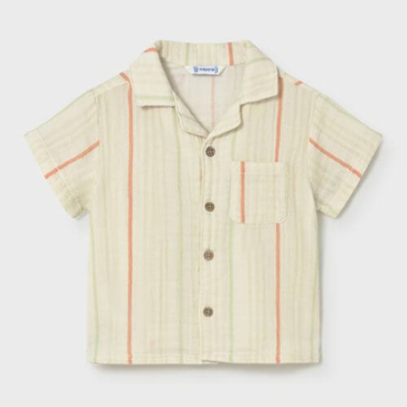 Imbracaminte Copii - Camasa din bumbac pentru baieti Mayoral, Crem - 1113-25