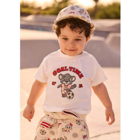 Bluze-Tricouri Baieti - Tricou din bumbac pentru baieti Mayoral, Cream - 1007-78