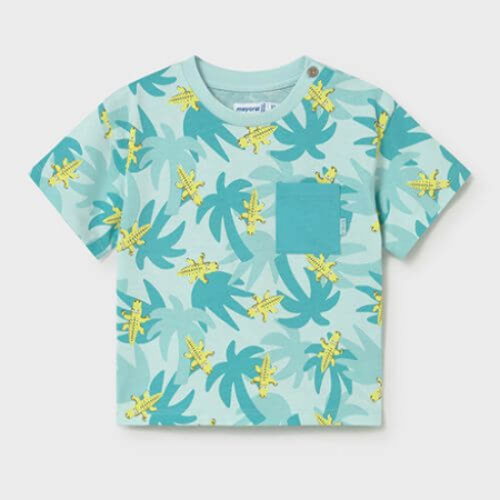 Bluze-Tricouri Baieti - Tricou din bumbac pentru baieti Mayoral, Aquamarine - 1014-92