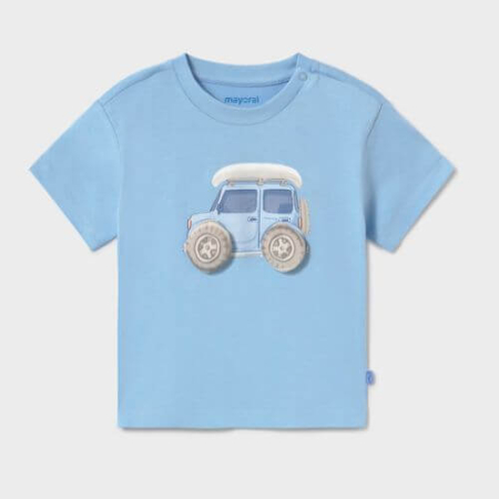Bluze-Tricouri Baieti - Tricou din bumbac pentru baieti Mayoral, Sky Blue - 1011-89