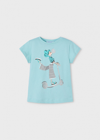 Tricou din bumbac pentru fete Mayoral, Albastru - 3014-031 [3]