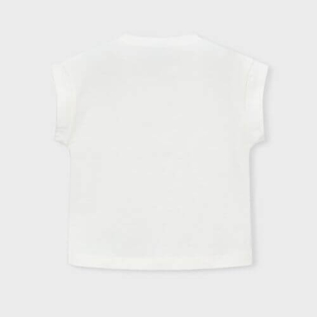 Tricou din bumbac pentru fete Mayoral, Alb - 3005-75 [4]