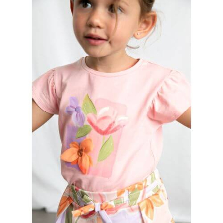 Tricou din bumbac pentru fete Mayoral, Blossom - 3007-83 [1]