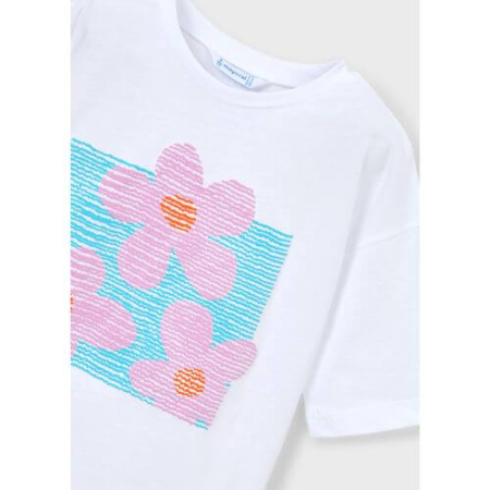 Tricou din bumbac pentru fete Mayoral, Alb - 3016-25 [2]