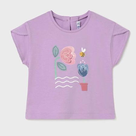 Bluze-Tricouri Fete - Tricou din bumbac pentru fete Mayoral, Lilac - 1087-26