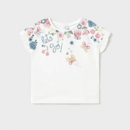 Tricou din bumbac pentru fete Mayoral, Alb - 1048-066 [0]