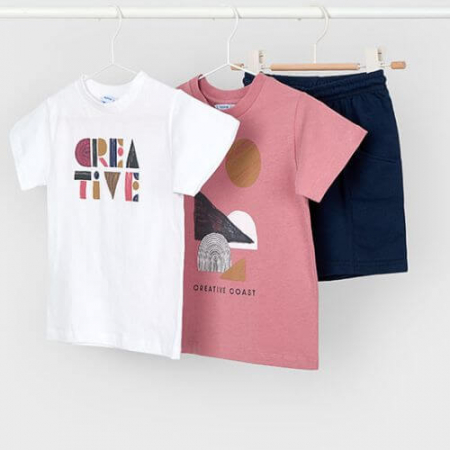 Bluze-Tricouri Baieti - Set de tricou si pantaloni scurti pentru baieti Mayoral, Multicolor - 3602-078