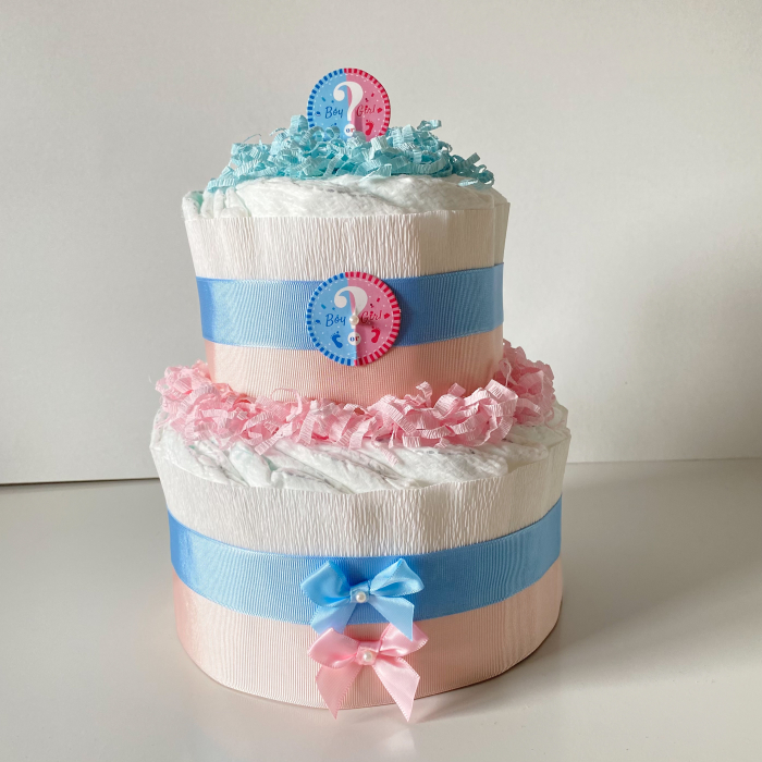 Tort din Pampers Premium Care – Gender Reveal și cadou baby shower [3]