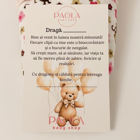 Buchet de flori din hăinuțe – cadou fetiță nou născut 9 piese [6]