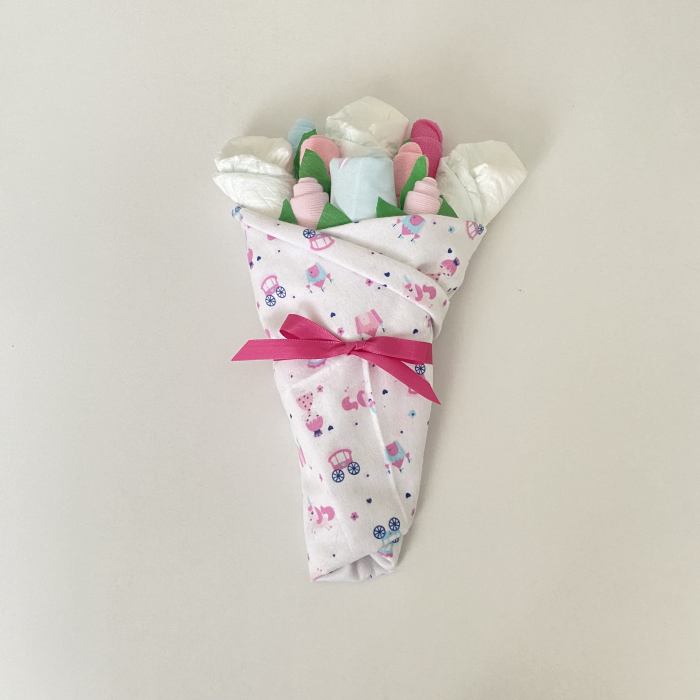 Buchet de flori din hăinuțe nou născut fetițe – 9 piese Unicorn [5]