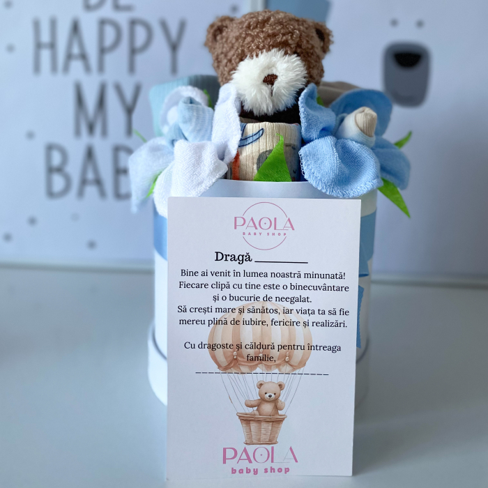 Bun venit pe lume – Cutie cadou nou-născut băiețel, 10 piese adorabile [7]