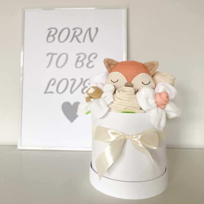 Cadou Nou-Născut Băiat – Set 11 Piese cu Jucărie Zornăitoare Vulpe [1]