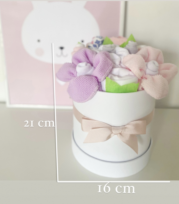 Cutie cadou bebeluși - 11 piese - Roz și Mov - Cadou nou-născut fetiță [2]