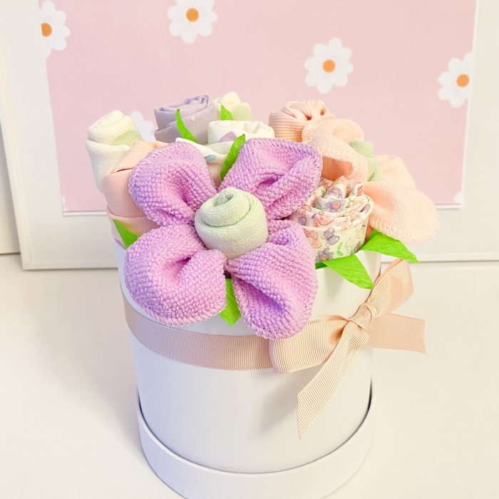 Cutie cadou bebeluși - 10piese - Roz și Mov - Cadou nou-născut fetiță [3]