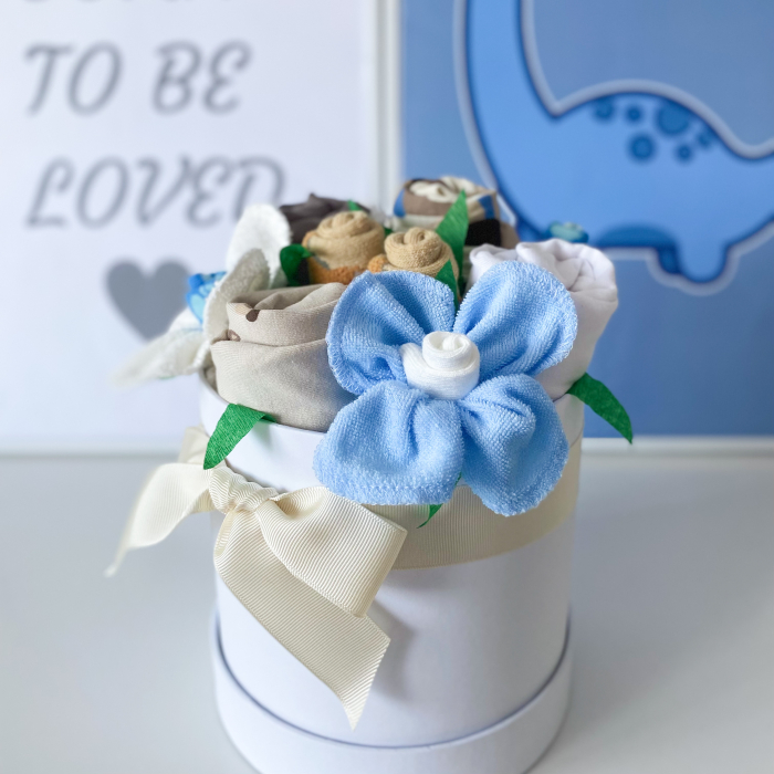 Cutie cadou nou născut băiat – Buchet din hăinuțe pentru bebe [3]