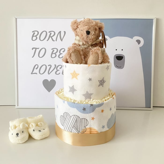 Tort de scutece Pampers pe două nivele – cu ursuleț Tim de la Louise Mansen [2]