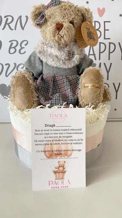 Tort din Pampers pentru fetiță cu urs Dakota – Louise Mansen [3]