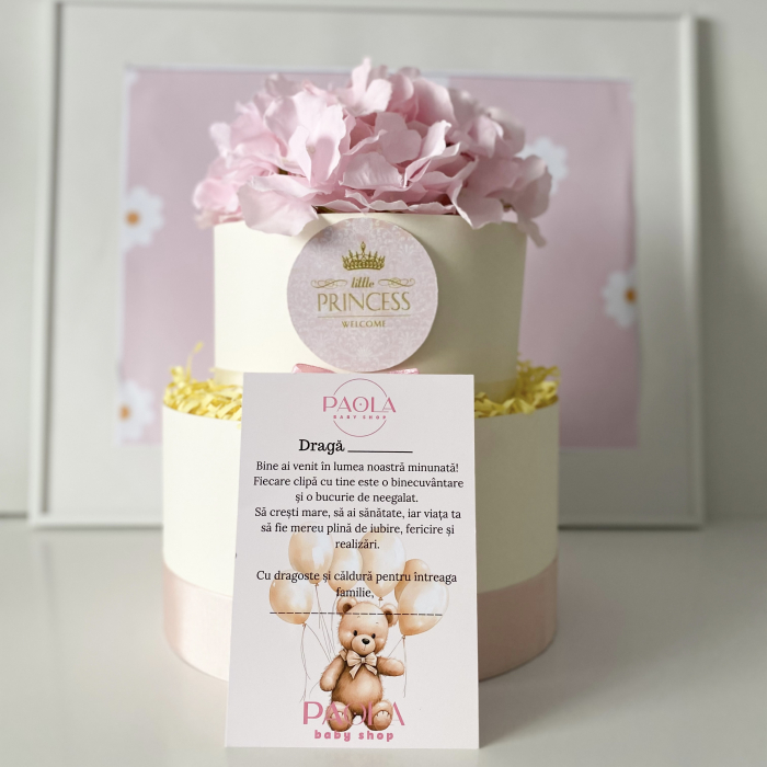 Tort Mediu de Scutece Pampers pe Două Nivele – Cadou Regal pentru Fetițe [4]