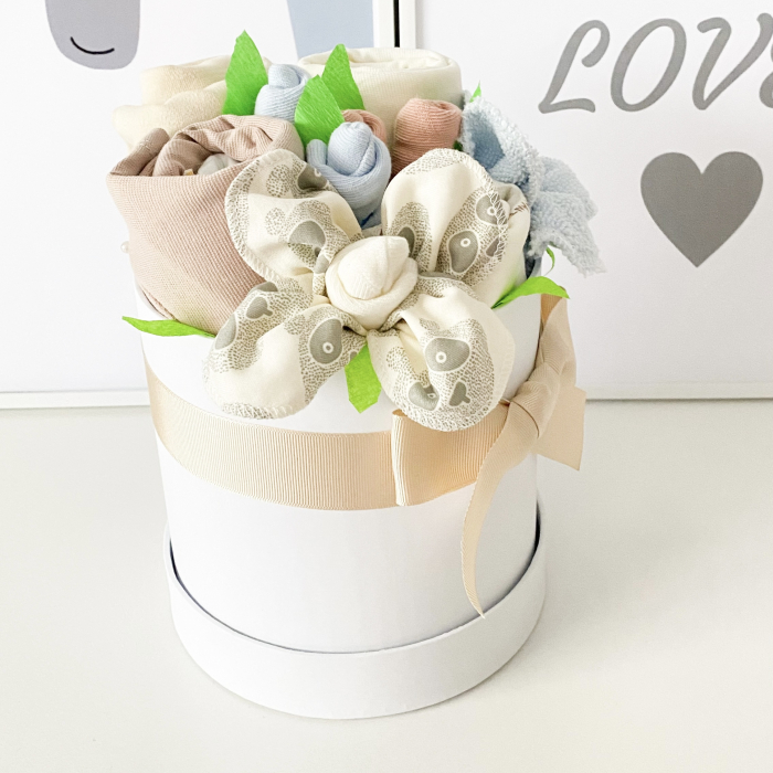 Zâmbete albastre – Cutie cadou pentru nou-născut băiat, 9 piese esențiale - Bumbac organic [2]