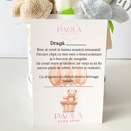 Zâmbete albastre – Cutie cadou pentru nou-născut băiat, 9 piese esențiale - Bumbac organic [5]