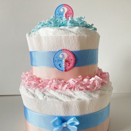 Tort din Pampers Premium Care – Gender Reveal și cadou baby shower [1]