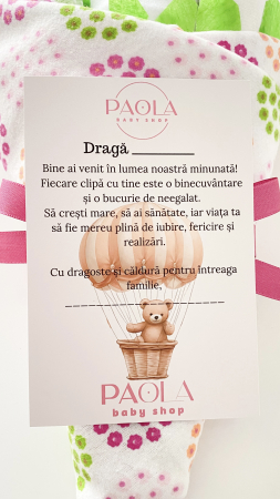 Buchet de flori din hăinuțe și scutece Pampers – cadou delicat pentru nou-născut și proaspătă mămică [4]