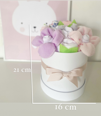 Cutie cadou bebeluși - 11 piese - Roz și Mov - Cadou nou-născut fetiță [1]
