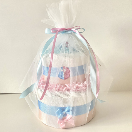 Tort din Pampers Premium Care – Gender Reveal și cadou baby shower [4]