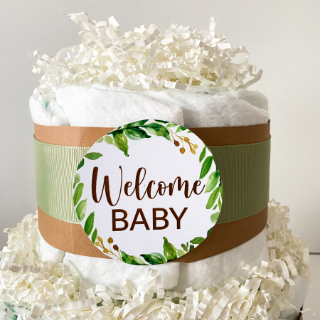 Tort din scutece Pampers neutru – cadou unisex pentru nou-născuți și baby shower [2]