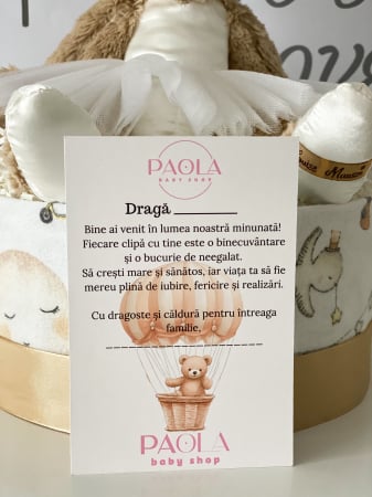 Tort din scutece pentru fetiță – Ursuleț Edda Louise Mansen și Pampers Premium Care [2]