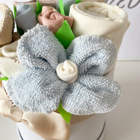 Zâmbete albastre – Cutie cadou pentru nou-născut băiat, 11 piese esențiale - Bumbac organic [3]