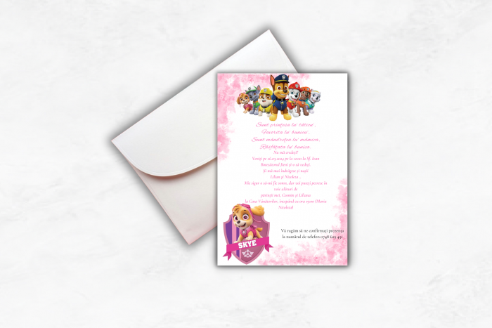 Invitatie Botez: Patrula Catelusilor Girl [2]