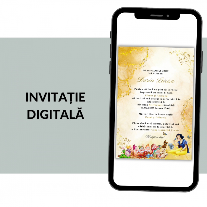 Invitatie Botez Digitala: Alba ca zapada [1]