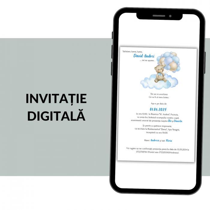 Invitatie Botez Digitala: Blue Bear [1]
