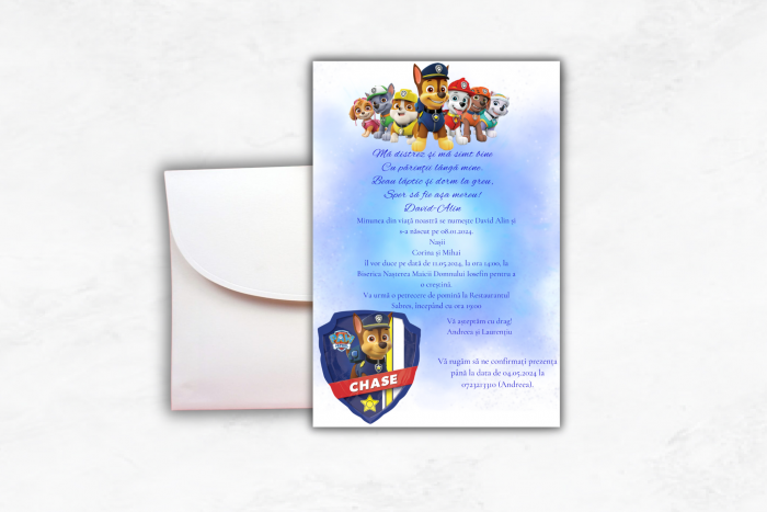 Invitatie Botez: Patrula Catelusilor Boy [1]