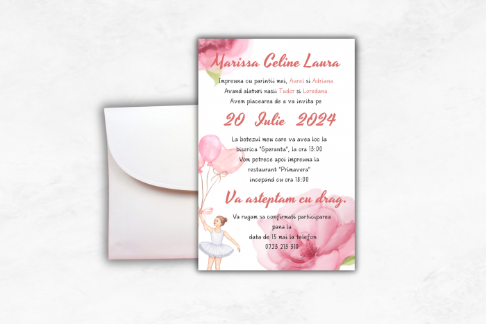 Invitatie Botez: Balerina [1]