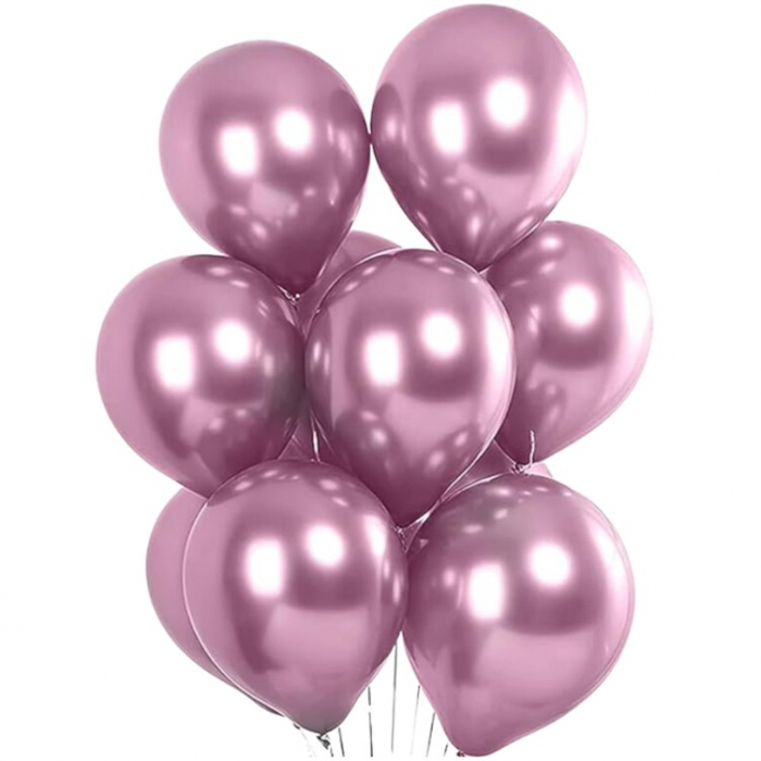 Set 10 Baloane din Latex Chrome, 23 cm, Mov, 2.2 g [1]