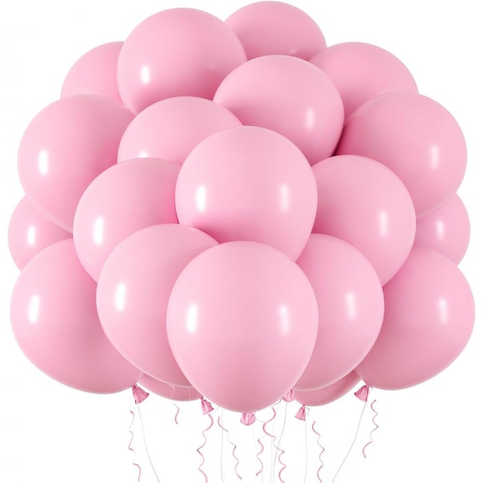 Set 10 Baloane din Latex, 13 cm, 1 g, Roz [1]