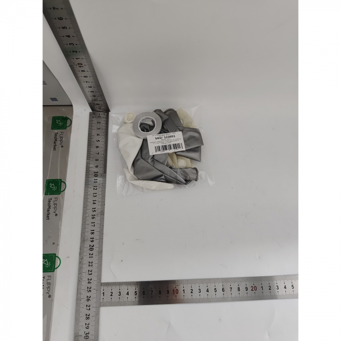 Set 15 baloane pentru petrecere, alb/argintiu, 30 cm [6]