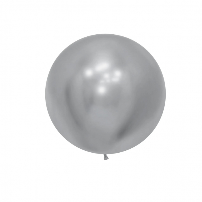 Set 2 Baloane din Latex, Model Party Jumbo, 90 cm, Auriu Argintiu, 35 g [2]