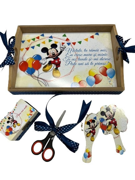 Tavita de turta, 5 piese, Mickey cu baloane, bleumarin [1]