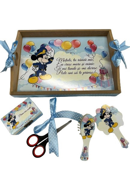 Tavita de turta, 5 piese, Mickey Politist, albastru [1]