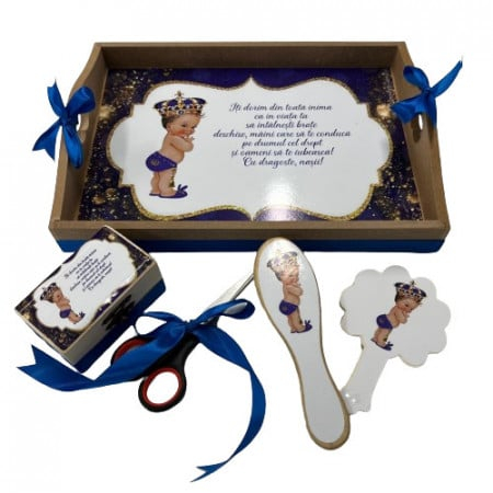 Tavita de turta, 5 piese, Print, bleumarin [1]