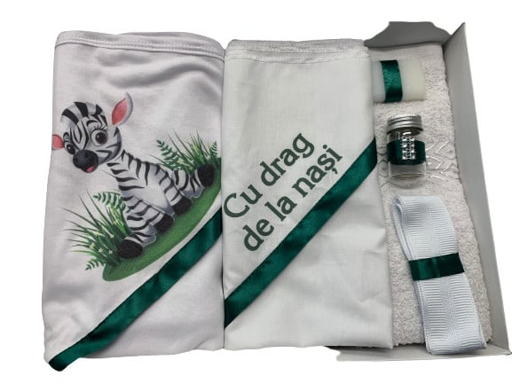 Trusou de botez, 6 piese, Zebra, imprimat [1]