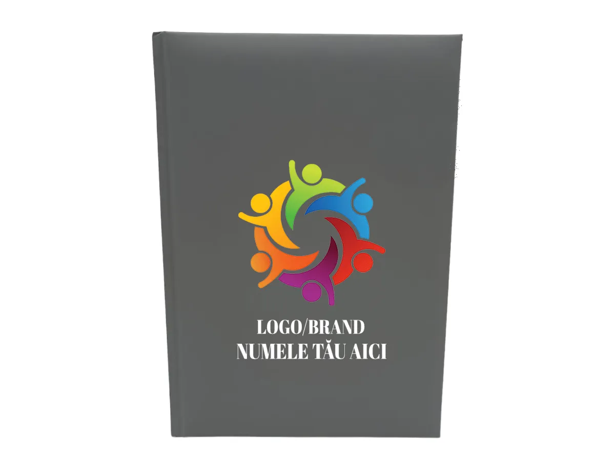 Agende personalizate - Agenda Nedatata A5 Personalizata Gri
